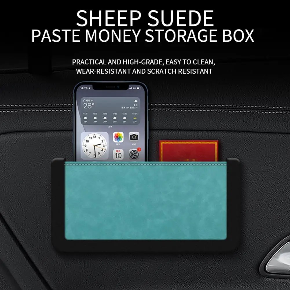 Car Card Box Waterproof Sheepskin Pattern Self-adhesive Moisture-proof Fleece Texture Interior Organizer Faux Leather Car Storag