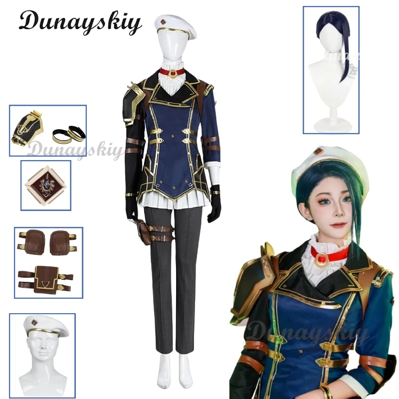 Arcane Caitlyn Cosplay Costume Wig Sheriff 2024 Anime Game LoL 2 Adult Women Roleplay Fantasia Hat Outfits Halloween Customized