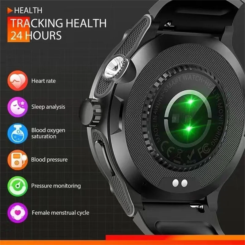 2024New For HUAWEI Xiaomi Outdoor Sport Smart Watch Men GPS Fitness Compass LED Flashlight 3ATM Waterproof BT5.3 Call Smartwatch