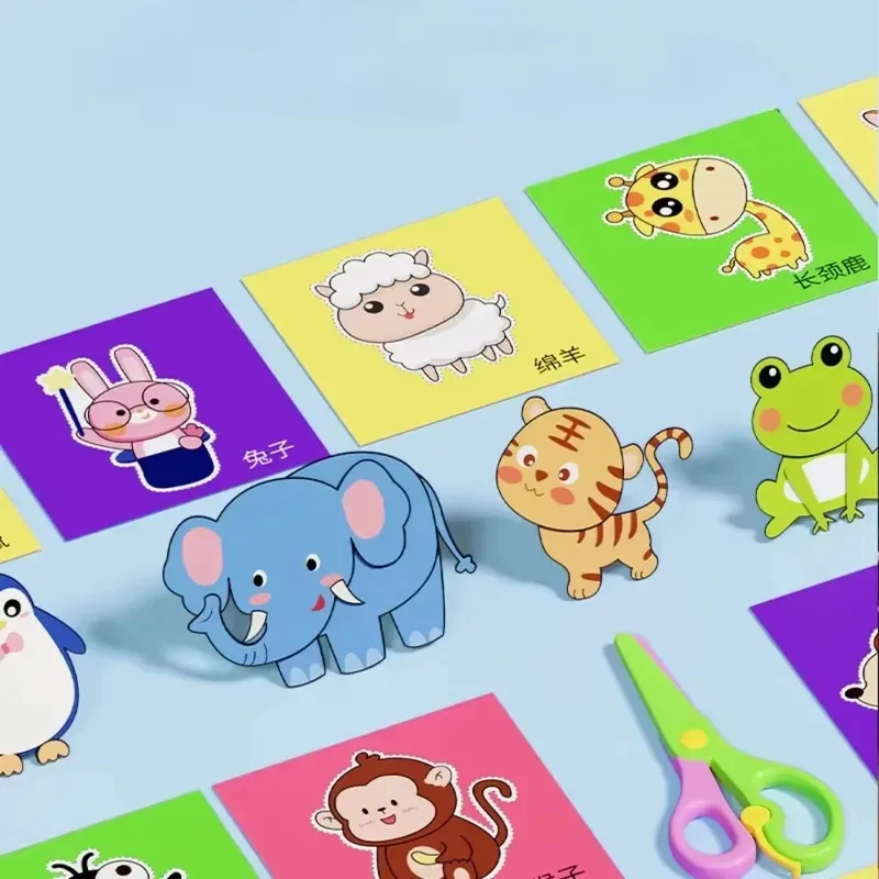 Livre découpé en papier fait à la main, 96 pièces, jouets artisanaux pour enfants, bricolage, dessin animé, Scrapbooking, jouets d'art en papier, jouets d'apprentissage pour enfants, cadeaux