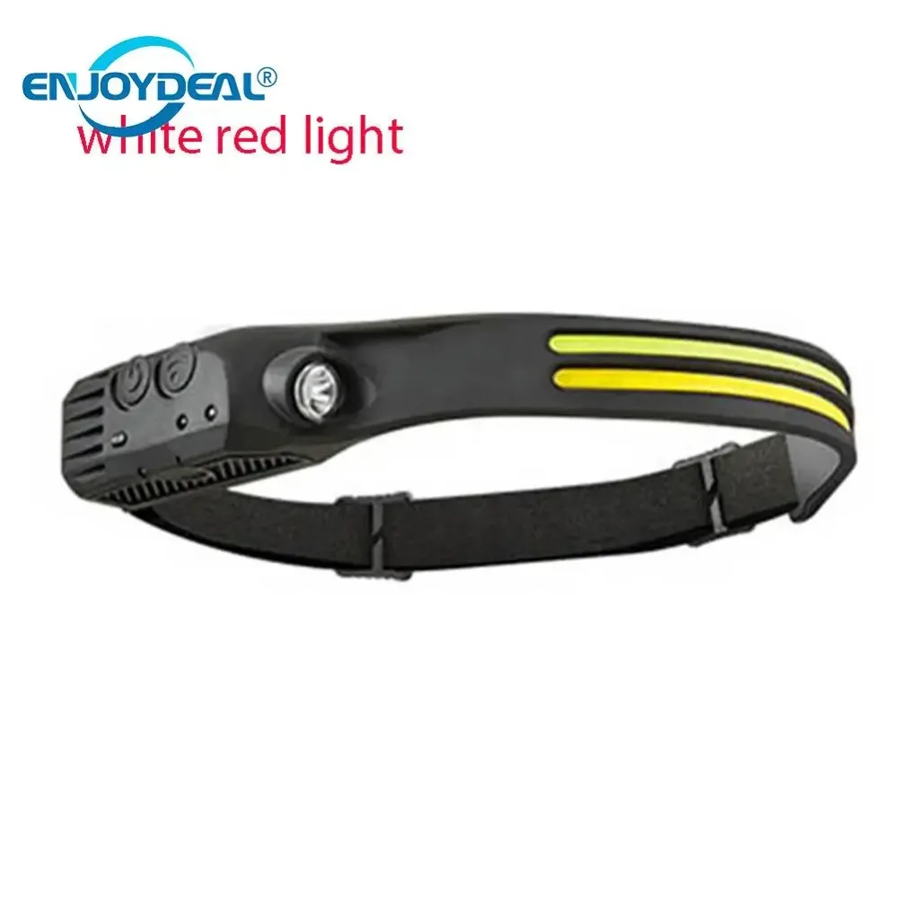 COB LED Waving Induction Headlamp Portable Camping Headlight  Motion Sensor Head Lamp USB Rechargeable Waterproof Flashlight