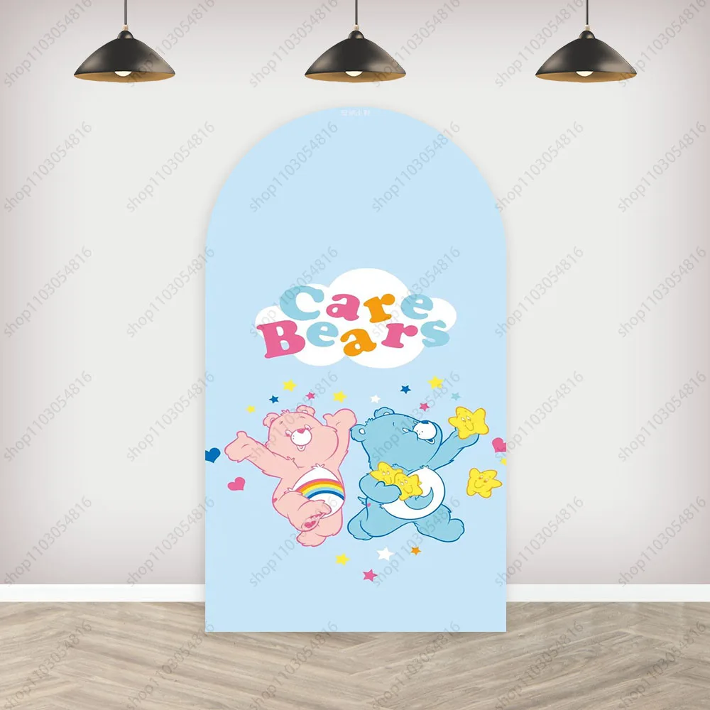 MINISO Care Bears Arch Photography Backdrop Cute Cover Kids Birthday Party Decor Wall Polyester Photo Background Decor Props