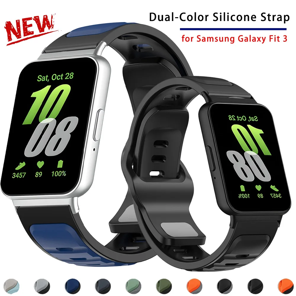 Silikon Armband Für Samsung Galaxy Fit3 Metall Stecker Smart Uhr Band Sport Ersatz Armband Für Samsung Fit3 Zubehör