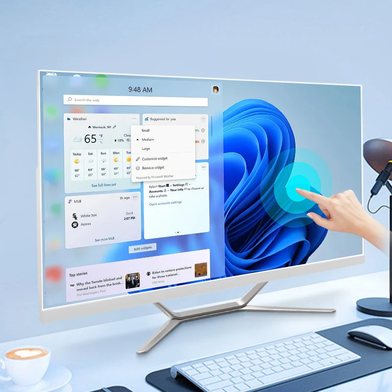 2025 Newest All in One PC 23.8 Inch Desktop Computer 2-11th Gen Core I5/I7 SSD Optional FHD Screen