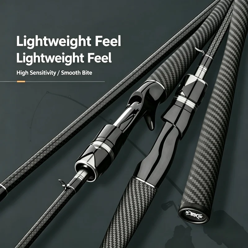 30T Carbon Lure Fishing Rod M Power General Purpose Spinning Casting Fishing Pole Single Rod Complete Combo
