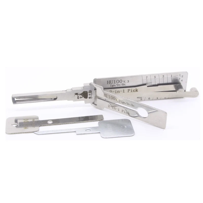 Original Guaranteed Lishi 2 in 1 HU100 Ignition HU100R HU101 Ign HU162T 9 HU162T 10 Cut Stainless Car Door Opening Lockpick Tool
