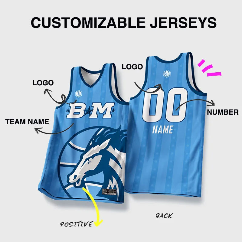 Basketball Jerseys For Men Full Sublimation Printed Animal Horse Pattern Custom Name Number Logo Shirts Breathable Training Tops