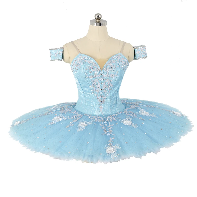 Bella Durmiente tutú profesional ballet pájaro azul mujeres YAGP panqueque Ballet tutú traje de actuación clásica sin elasticidad