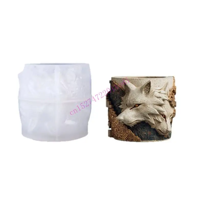 

M76B Detailed Wolf Head Silicone Craft Mold for Resin Jewelry Concrete Planter Holder and Creative Decors Projects