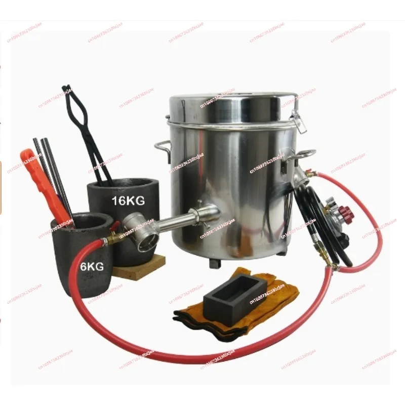 16 KG Large Gas Metal Melting Furnace Kit 2642°F / 1450°C Propane Forge Dual 2 Crucibles Foundry Home Kiln Casting Tools