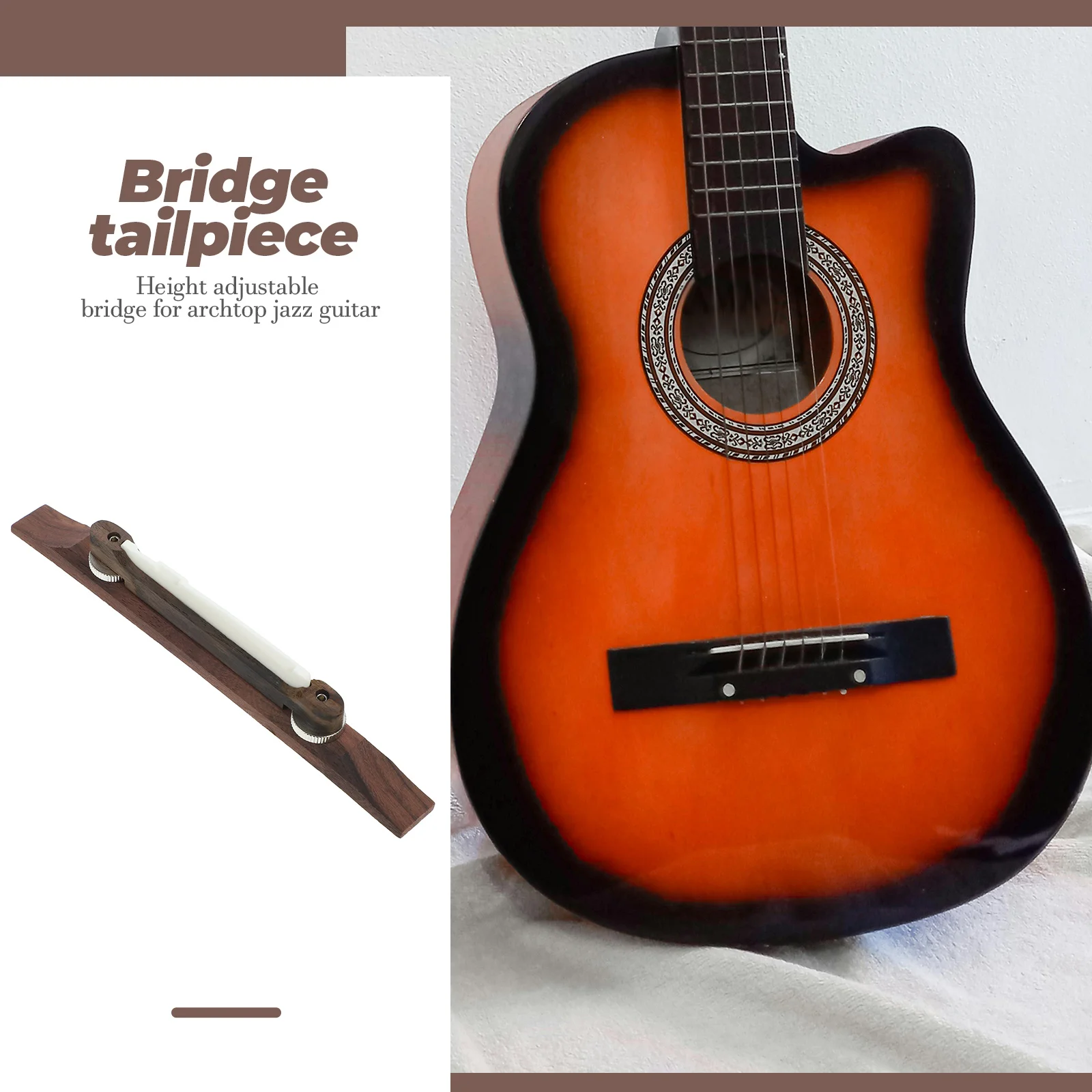 

Acoustic Bridge Ebony Archtop Guitar Bone Saddle Luthier Tailpiece Jazz Mandolin Part Parts Classic