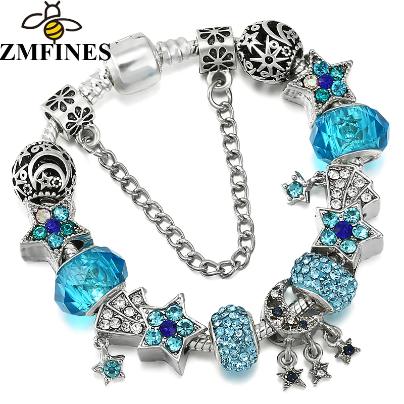 2024 Hot Sale Sparkling Stars Beads Charm Bracelet With Vintage Brand Bracelets Jewelry Gift For Women Men Friends Dropshipping