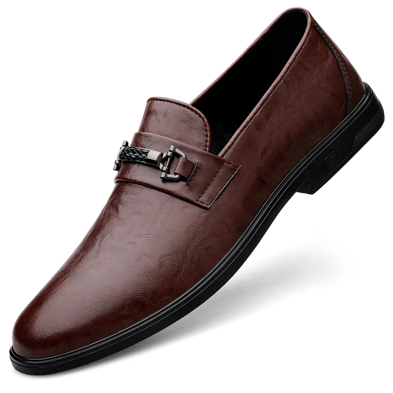 

Весенне-осенние мужские повседневные лоферы, мужские кожаные туфли без шнуровки, коричневые, черные лоферы, дропшиппинг
