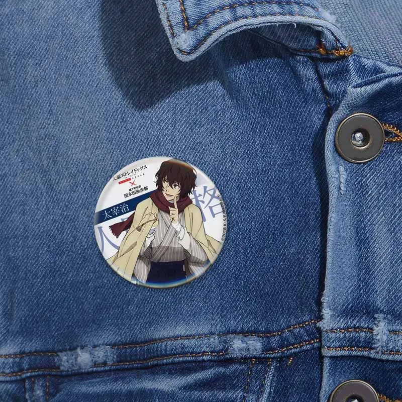 Classic Anime Character Acrylic Badge Funny Osamu Dazai Figure Cartoon Brooch Backpack Clothes Accessories Lapel Pin Friend Gift