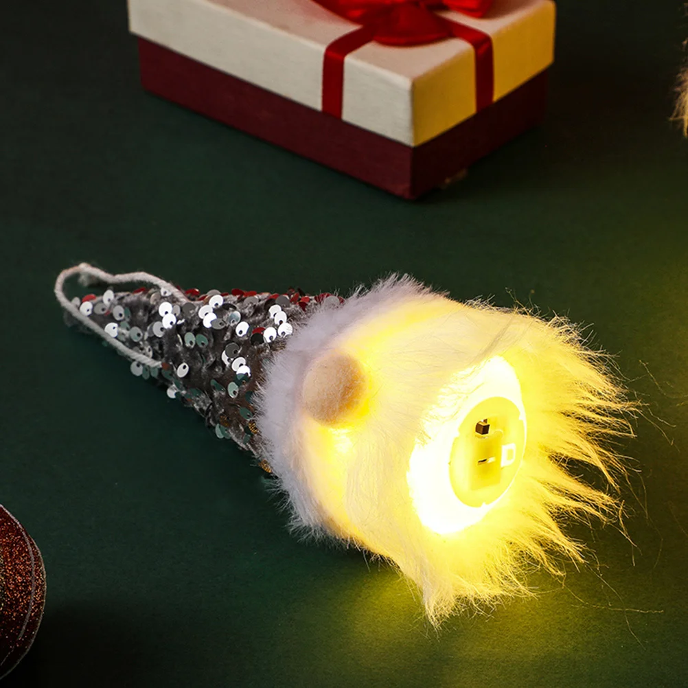 

3 pcs Up Gnome Pendant Luminous Xmas Tree Decoration Christmas Decor Sequin Hanging Ornament For Xmas Tree Home Decoration
