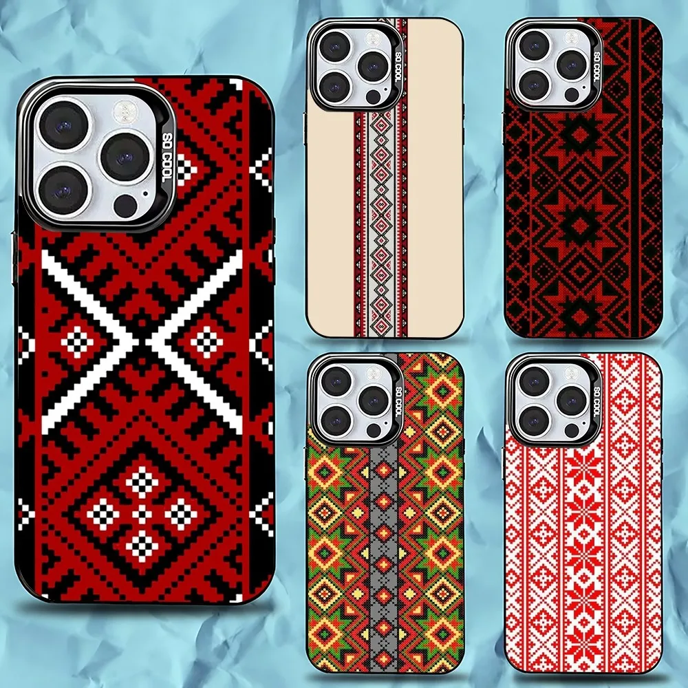 

G-Ukraine Ornament pattern Phone Case For iPhone 16,15,14,13,12,11,Pro,Max,Plus,Mini,XS,SE Anti Fall Black Matte Hard Bumper
