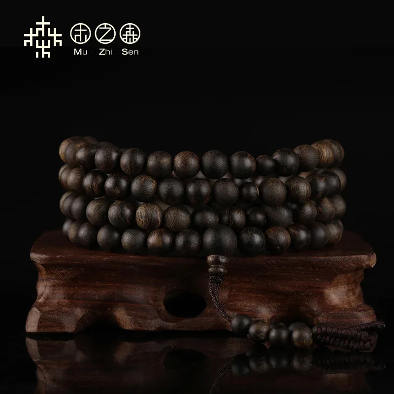 

Vietnam Nha Trang Submerged-grade Machilus Chinensis Old Material 8mm*38.5g Agarwood Beads Bracelet