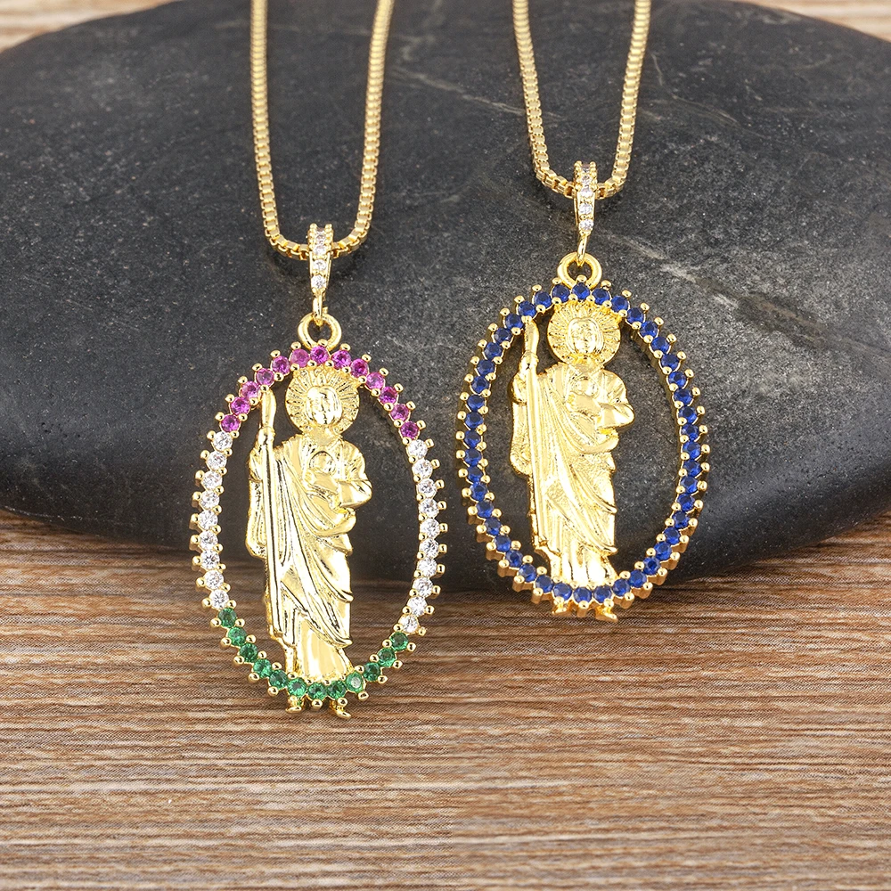 Nidin Classic Design Virgin Mary Death Hanger Ketting Verguld 5 Kleuren Hoge Kwaliteit Choker Sieraden Feest Geschenken Voor Vrouwen