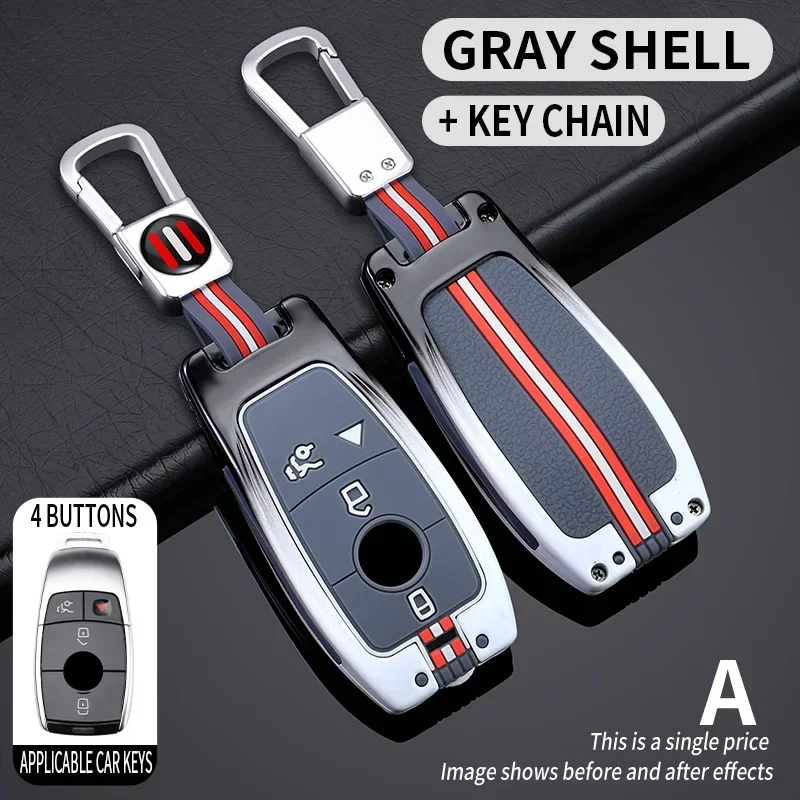 2/3 Bottons/Metal/Car Key Cover Fob Case Shell for Mercedes Benz CLS CLA GL R SLK AMG A B C S Class W203 W210 W211 W204 W176