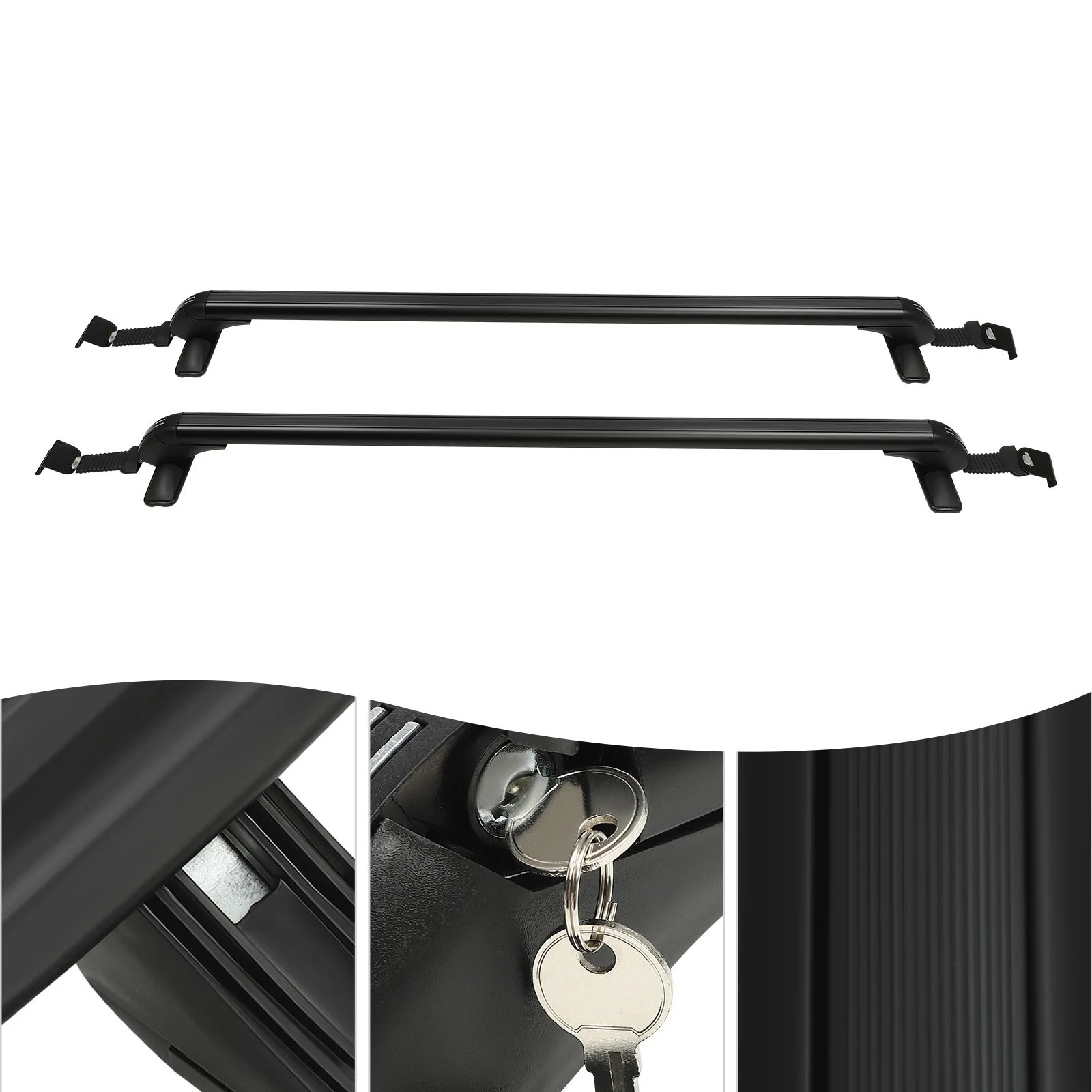 Pair Universal Car Top Roof Rack with Lock Cross Bar Luggage Cargo Carrier Aluminum 2pcs Use for 4 or 5 Door Cars 105cm