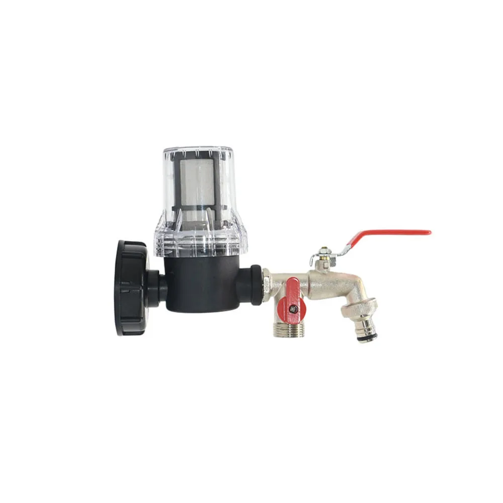 1/2 ''موضوع IBC خزان الحنفية محول S60 * 6 خيط خشن 2-Way خرطوم حديقة صنبور موصل المياه استبدال تركيب الكرة صمام