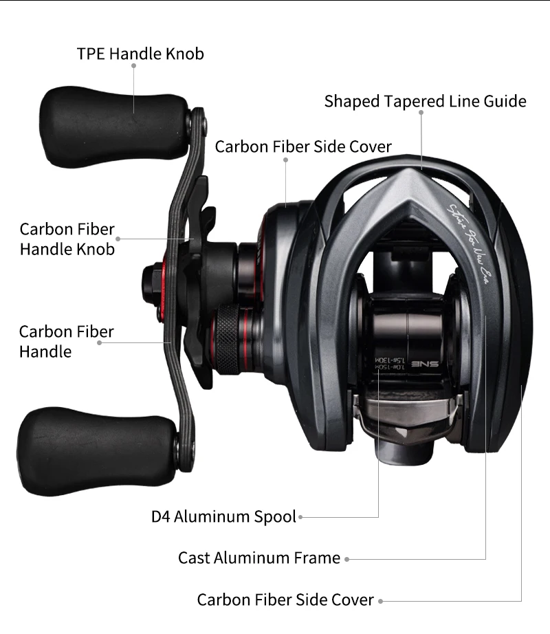 PURELURE ZANA 6KG Aluminiumlegierung-Rahmen Baitcasting-Rolle mit nur 3,5g Gewicht, 5,8g Spule, 7,6 Übersetzung, 4KG Bremskraft für Süß- und Salzwasser – Detail 17
