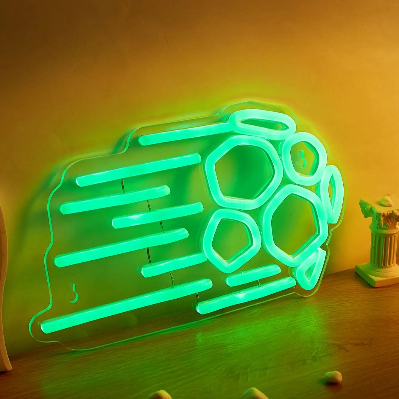 Chi-buy Neon LED do piłki nożnej zasilany neony lampka nocna 3D sztuka ścienna i pokój gier wystrój salonu do sypialni