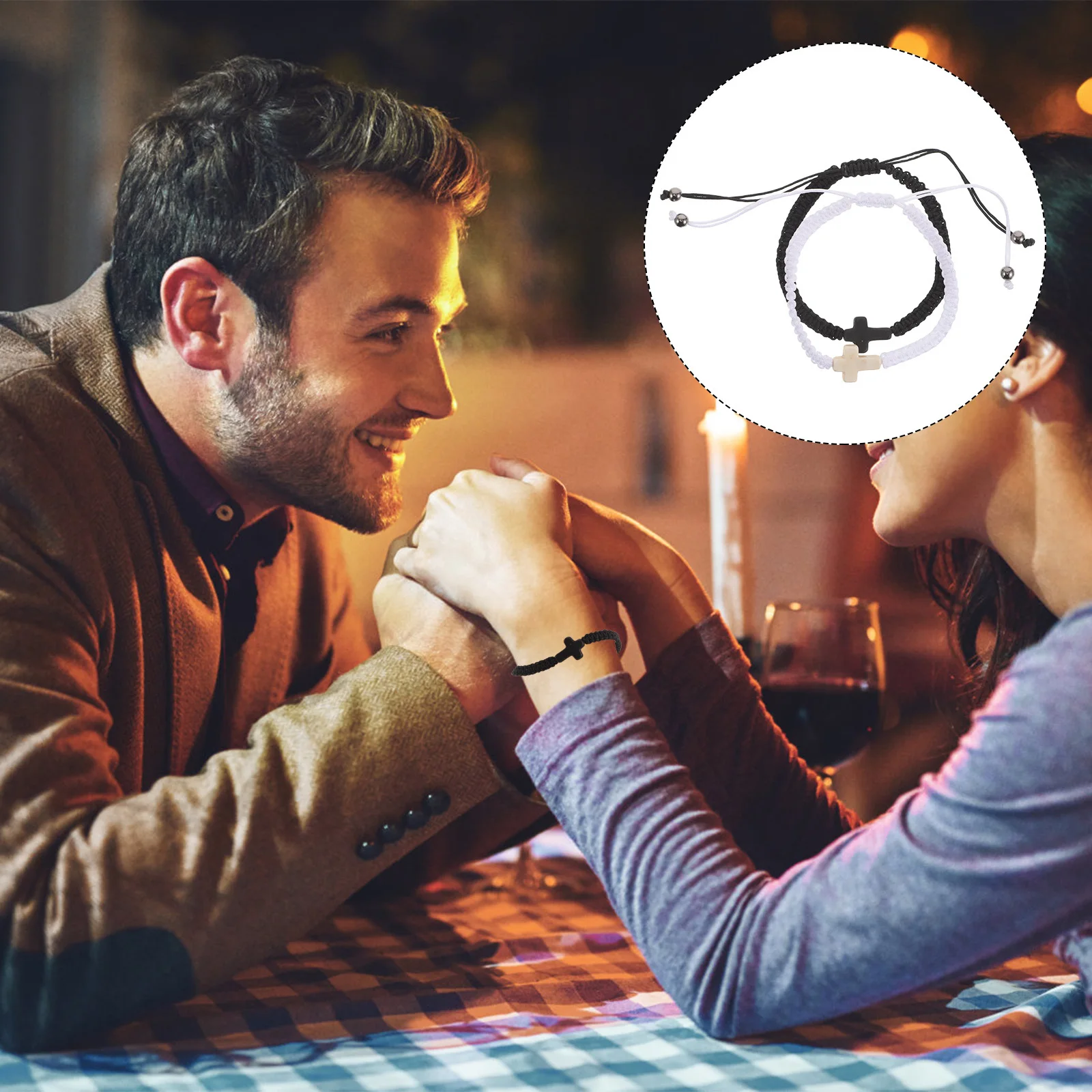 

2Pcs Handmade Braided Friendship Rope Bracelets Adjustable Lucky Protection Couple Wrist Jewelry Braid Bracelet