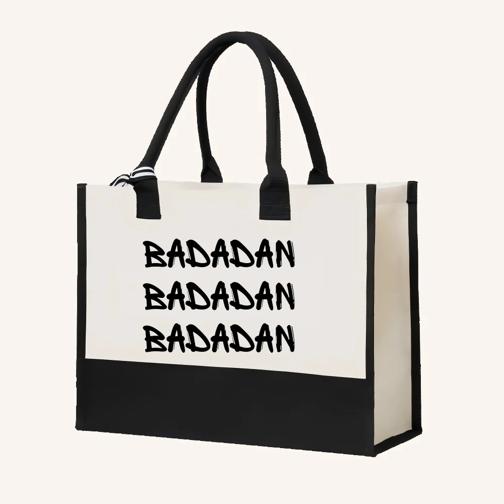 BADADAN 2026 وصول جديد موضة عملية واسعة قابلة لإعادة الاستخدام حمل حقيبة نمط طباعة 2 لهجة الثقيلة حقيبة كتف كبيرة للجميع #4