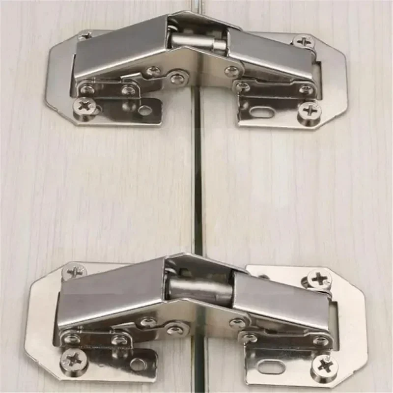 10/2PCS Kitchen Cabinet Hinges 90 Degree No-Drilling Hole Cupboard Closet Door Hydraulic Buffer Hinges Furniture Hardware Hinge