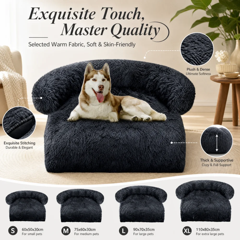 Washable Blanket Sofa Cover Large Dog Bed Sofa Plush Dog Pet House Sofa Cushion Plush Warm Kennel Pet Cat Puppy Cushion. Winter