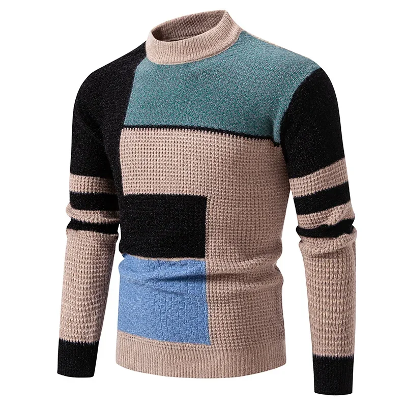 Men's New Autumn and Winter Casual Warm  Sweater Knit Multicolor Trends Tops  Man Clothes