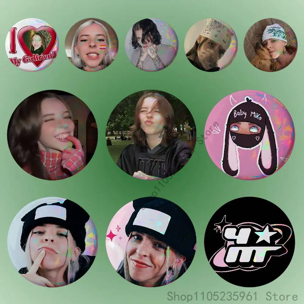 

Y-Young M-Miko Badges 25 32 44 58 75 mm Round Cosplay Pin Fans Collect Friends Gifts Brooch Souvenir Custom