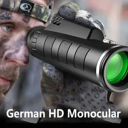 40X60 Military Zoom HD Powerful Binoculars Long Range Portable Professional Telescope Monocular Low Night Vision for Hunting