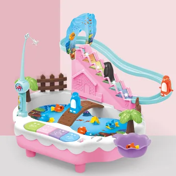 Ouder-kind Interactieve Vissen Water Speelgoed Elektrische Musical Vissen Dia Tafel Kinderen Leren Speelgoed Cadeau Voor Kinderen Baby
