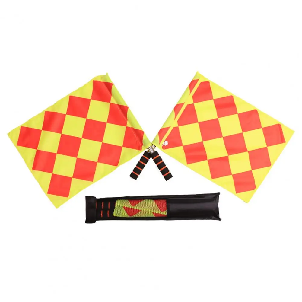 Signal Flag 1 Set Wear-resistant Plaid Not Easy to Deform  Soccer Judge Linesman Flag Referee Tool