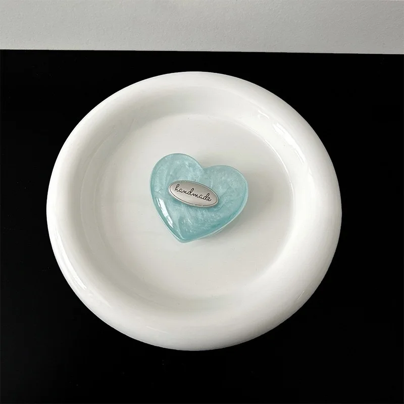 Transparent Phone Stand – Silver Logo Love Heart Blue Glitter