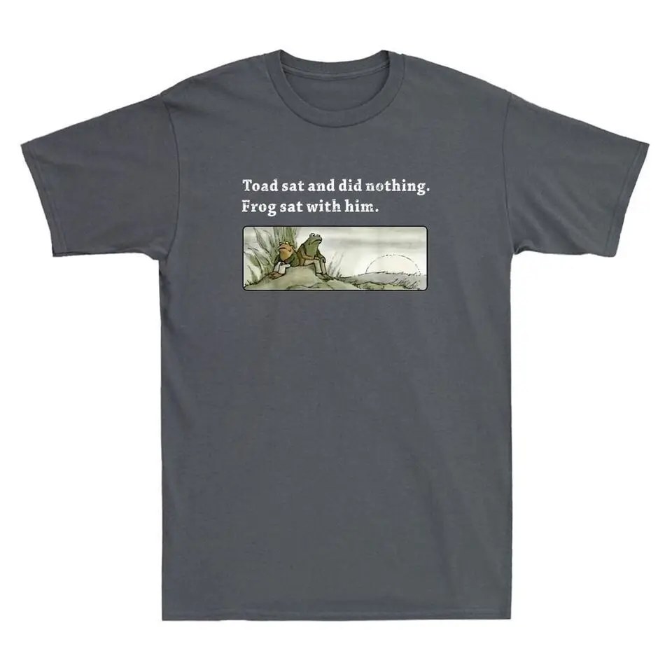 Toad Sat And Did Nothing Frog Sat With Him Funny Saying Vintage Men's T-Shirt