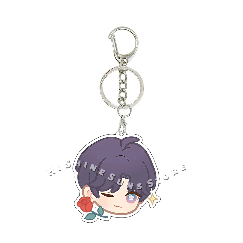 Kawaii Rafayel Q Version Cartoon Acrylic Keychain Love and Deepspace Figure Creative Backpack Charm Pendant Keyring Fans Gifts