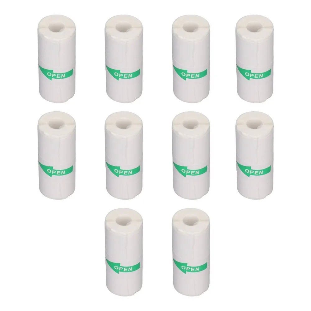10 pcs , 20 pcs Water Tough Thermal Sticker Paper Transparent Surface Roll Shaped 57X25Mm Printer Paper 57X25Mm Dimension