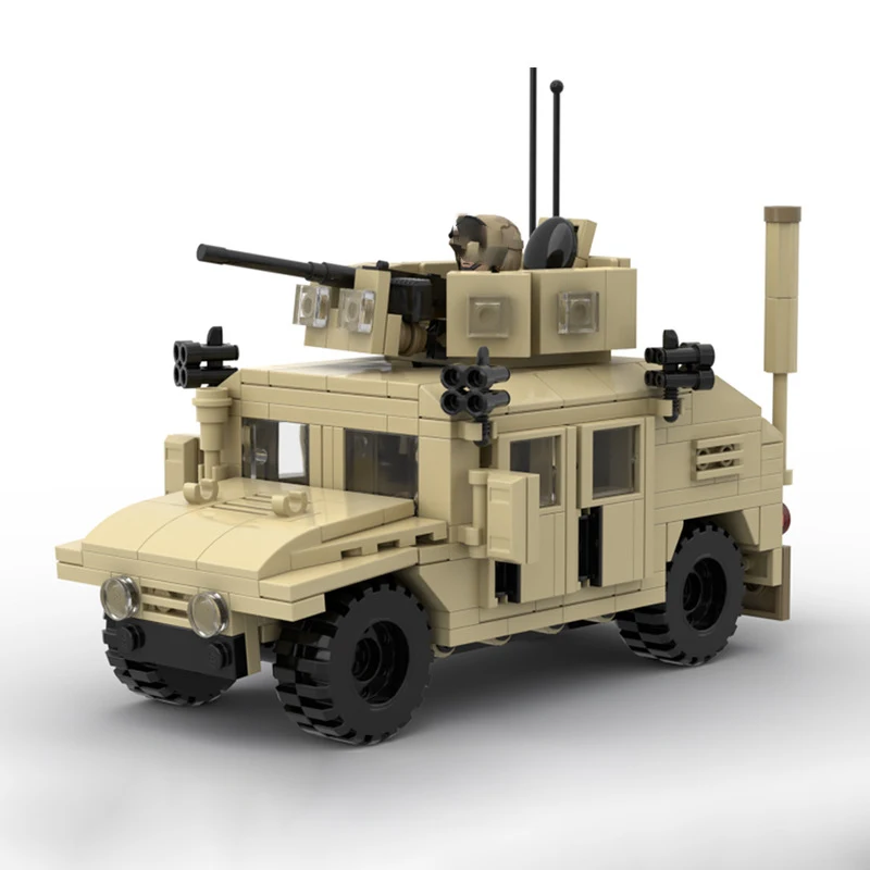 World War II US M998 militare Hummer modello MOC Building Block HMMWV assemblaggio per bambini giocattolo regalo di compleanno