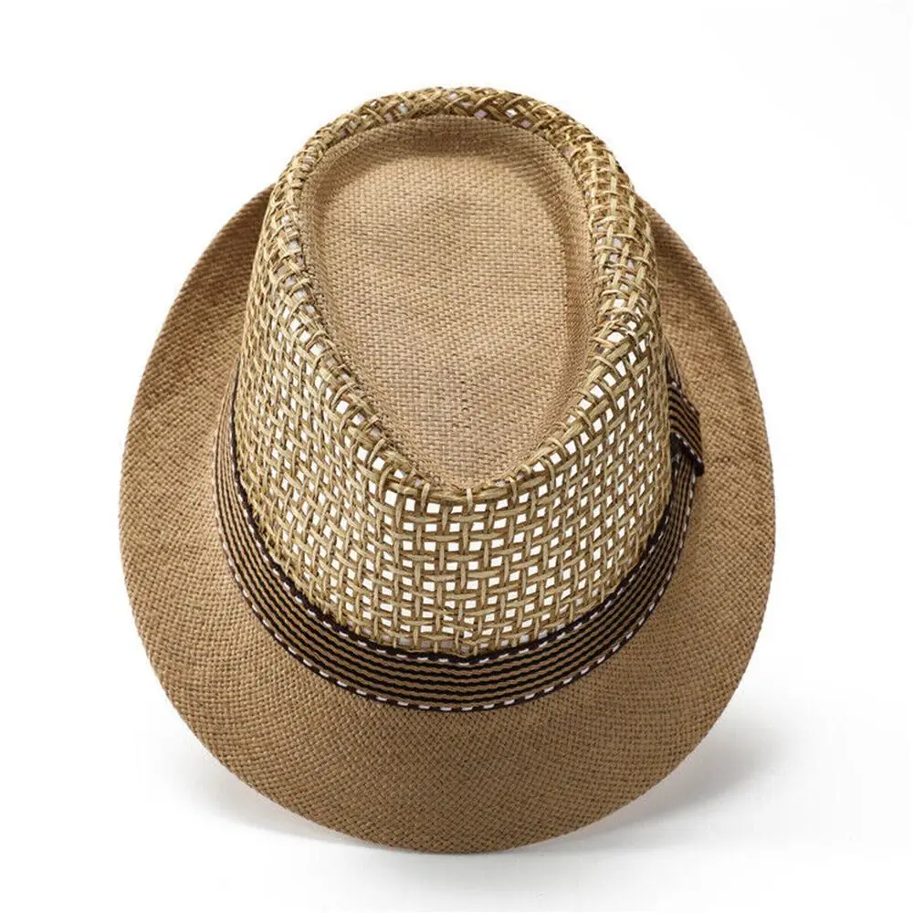 Outdoor Trilby Strohhut mit Kurzer Krempe, Atmungsaktiver Sonnenhut für Herren – Detail 5