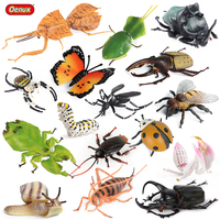 Oenux Wild Insect Animals Model Mantis Grasshopper Butterfly Bee Beetle Action Figures PVC Science Education Collection Kid Toy
