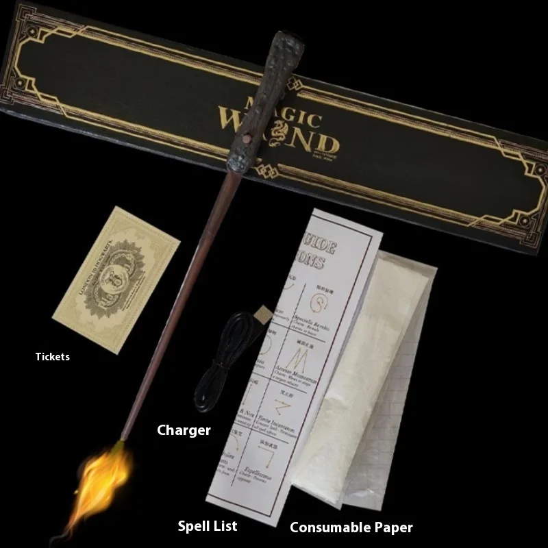 HP Creative Electronic Fire Flasher Magic Wands Cos Props Handheld Fire Stick Magic Toy Animation Around