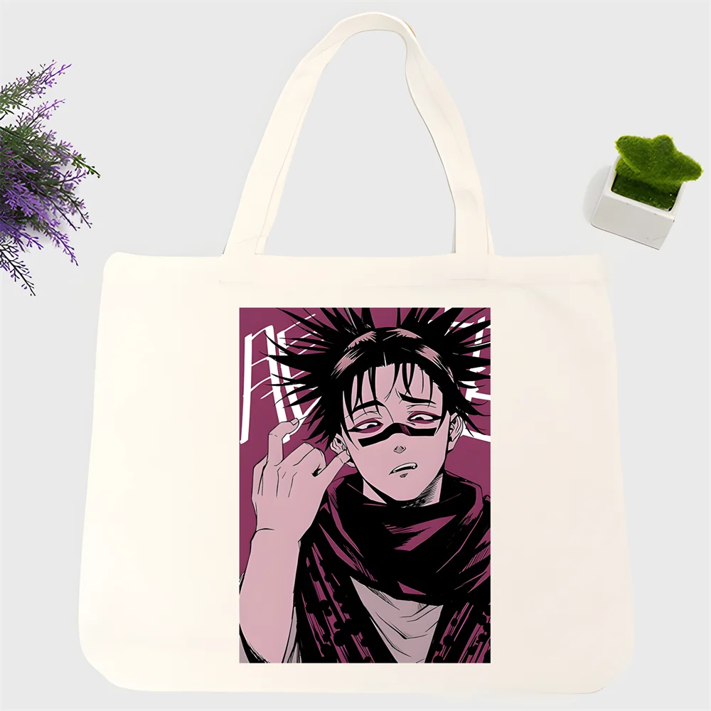 jujutsu kaisen  jjk choso Graphic Cartoon Printed Canvas Shoulder Bag Female Harajuku Large-capacity Eco Environmental Shopper