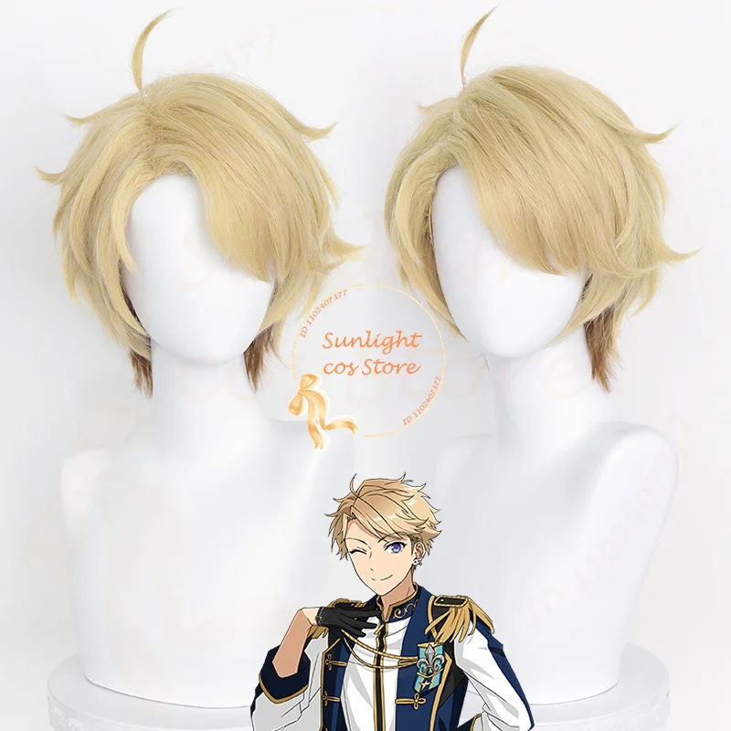 

ES Narukami Arashi Cosplay Wig 33cm Yellow Brown Wig Heat Resistant Synthetic Hair Halloween Cosplay Anime Wig