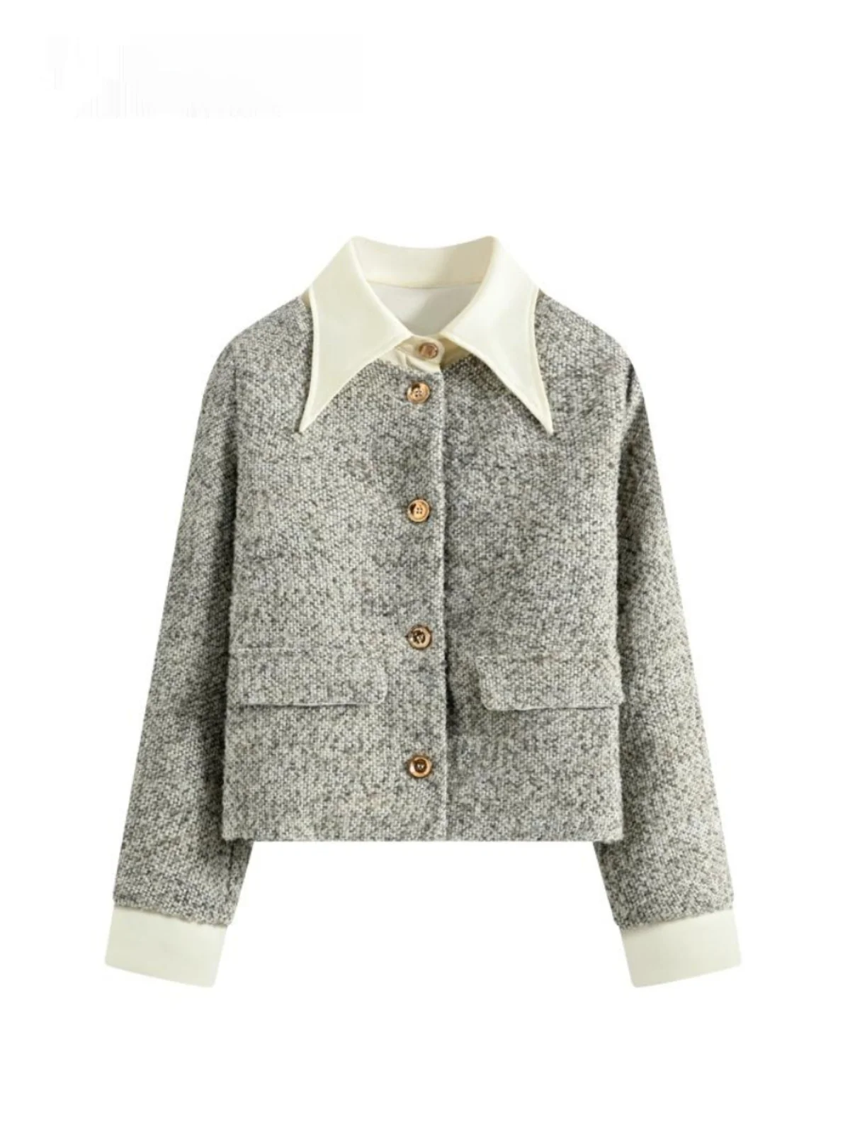 

Большой размер Ele Sle Jaet женский свободный крой для похудения иллюзия двухсекционный повседневный весенний кардиган из полиэфирного волокна