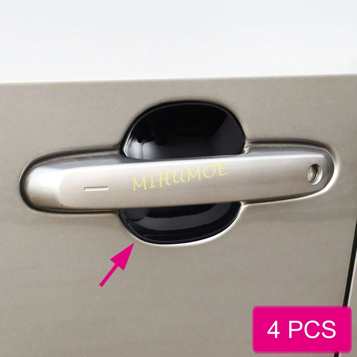 For 2024 2025 Land Cruiser Prado Lexus GX550 Glossy Black Car Exterior Door Handle Cup Trim Protector