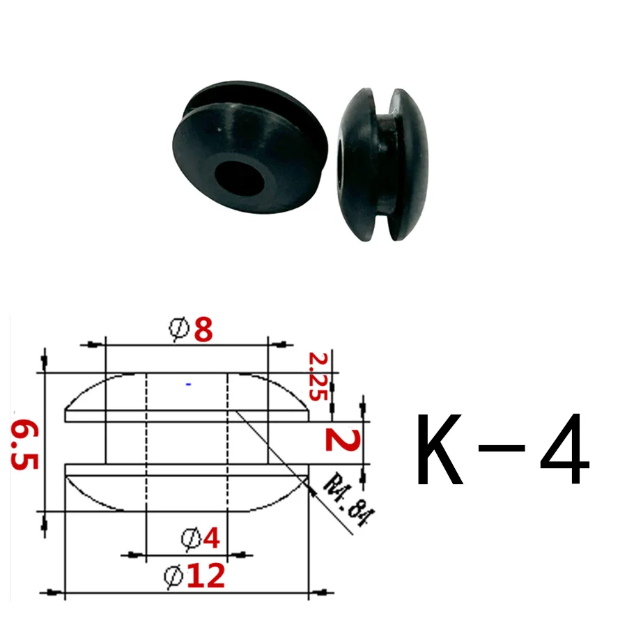 Rubber Sheath Rubber Ring Round Rubber Grommet Silicone Grommet Flat Bottomed Cone O-type Hole Outlet Sheath