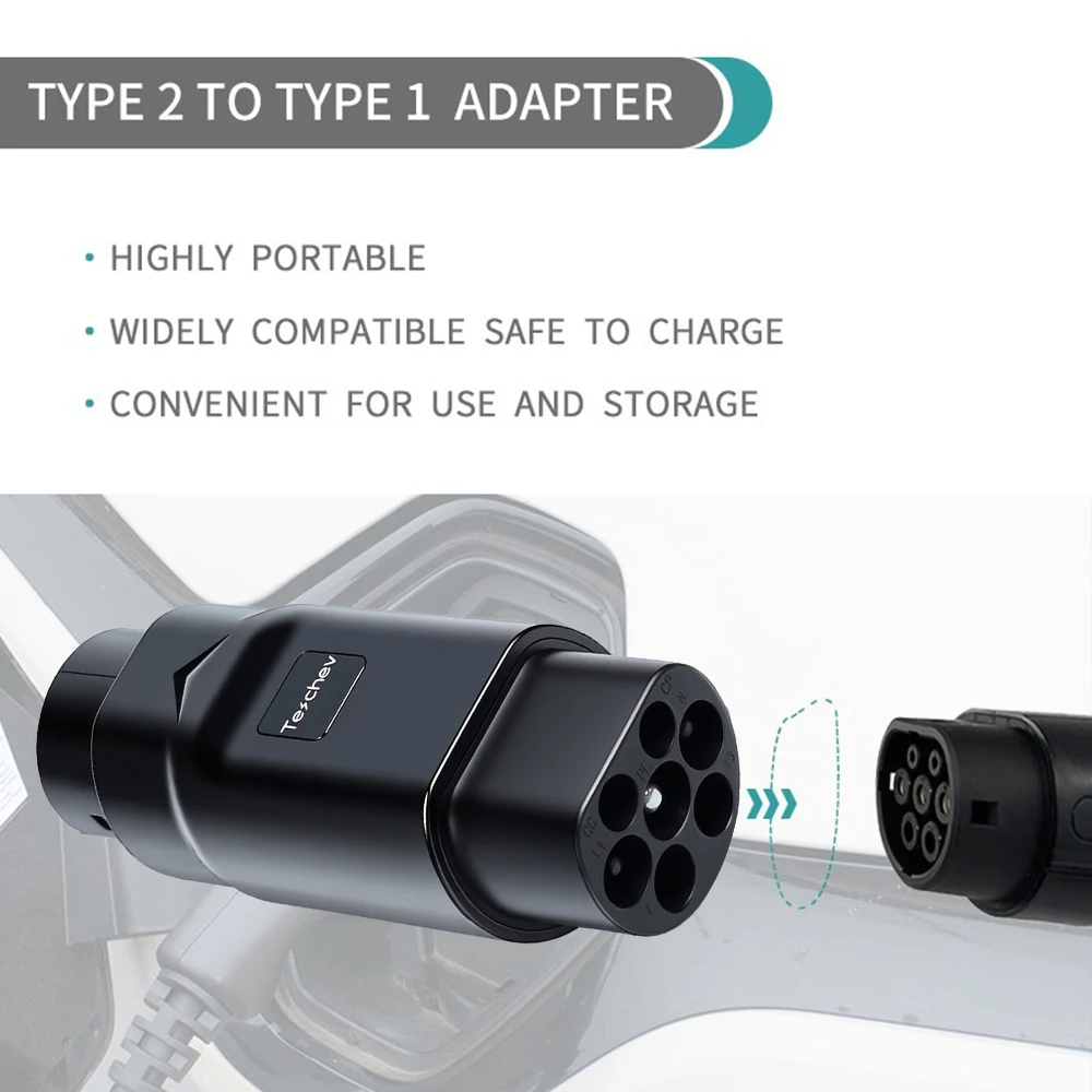 IEC62196-2 Type 2 to SAE J1772 Type 1 EV Adapter Charging Station Connector SAE J1772 Type 1 to Tesla For Tesla Model Y